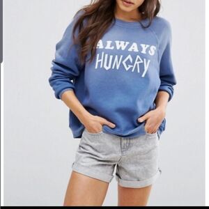 Wildfox  always hungry blue jumper Sweatshirt smal